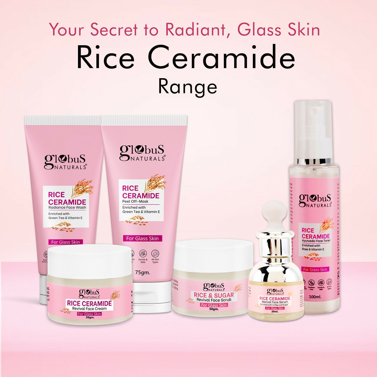 Globus Naturals Rice Ceramide Revival Face Cream, For Korean Glass Skin - Distacart