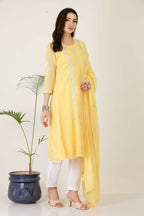 Joban Fashion Yellow Georgette Kurta Set - Distacart