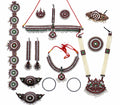 Elite Trading Premium Black & Red Bharatnatyam Temple Jewelry Set – Complete 10-Piece Set for Women and Girls