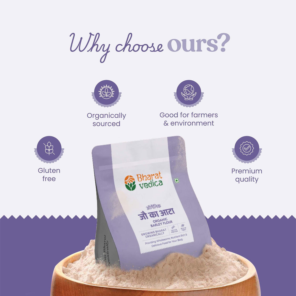 Bharat Vedica Organic Barley Flour | Stone-Ground & Fresh - Distacart