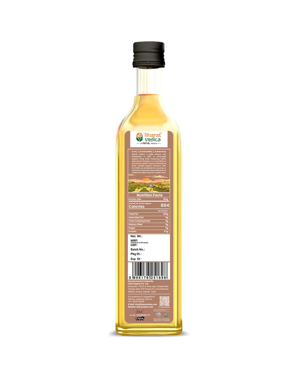 Bharat Vedica Organic Wood Pressed Flaxseed Oil - Organic Wood Pressed Alsi ka tel - Distacart