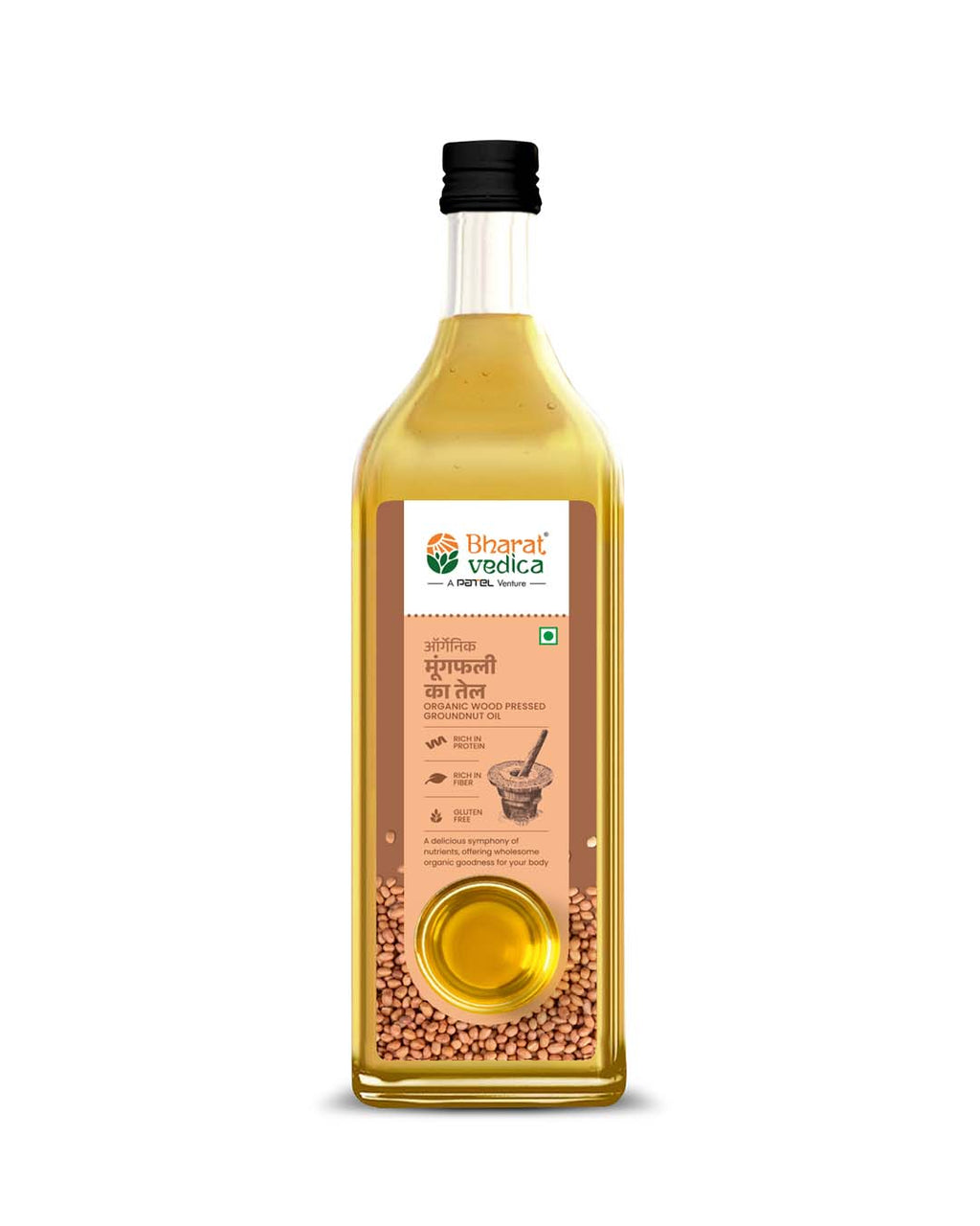 Bharat Vedica Organic Wood Pressed Groundnut Oil - Organic Wood Pressed Moongfali ka Tel