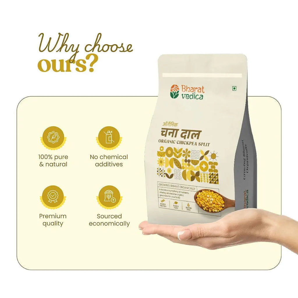 Bharat Vedica Organic Chickpea Split - Organic Chana Dal - Distacart