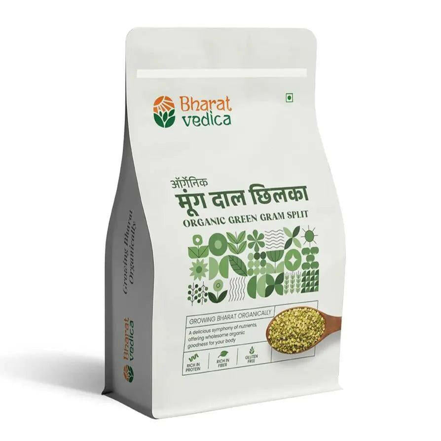Bharat Vedica Organic Green Gram Split - Organic Moong Dal Chilka - Distacart
