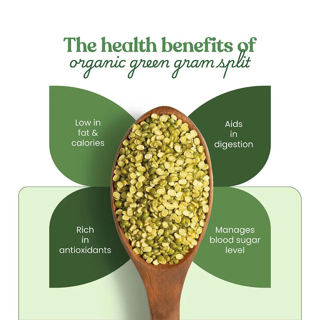 Bharat Vedica Organic Green Gram Split - Organic Moong Dal Chilka - Distacart