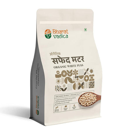 Bharat Vedica Organic White Peas - Organic Safed Matar