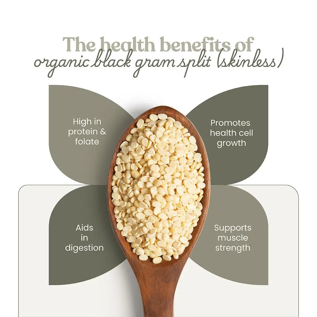 Bharat Vedica Organic Black Gram Split / Skinless - Organic Urad Dal - Distacart