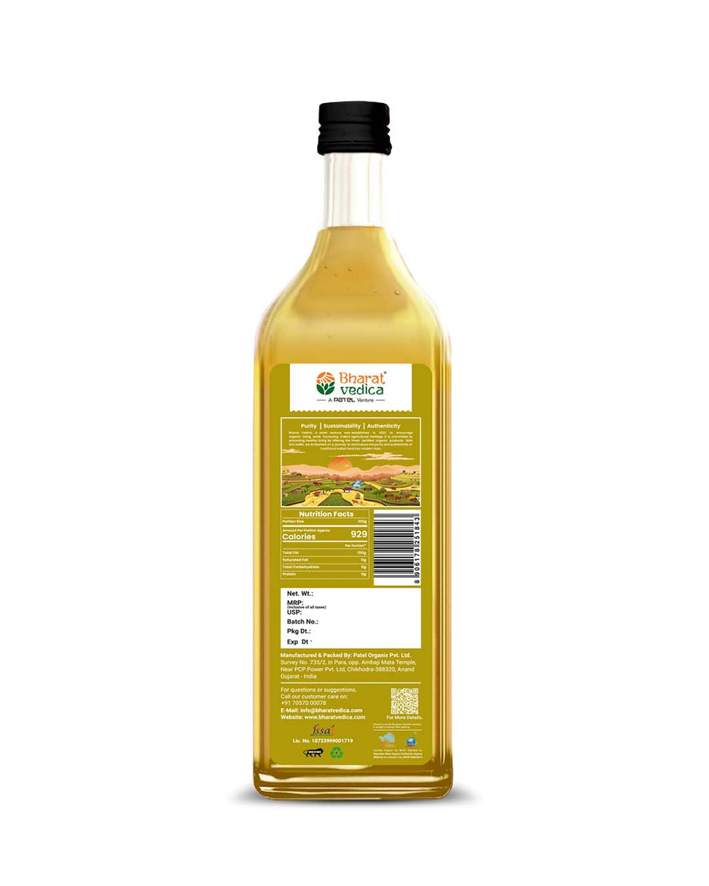 Bharat Vedica Organic Wood Pressed Sunflower Oil - Organic Wood Pressed Surajmukhi ka tel