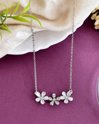 VOJ Women Beads Stainless Steel Sliver-Plated Chain with Star-Shape Pendant