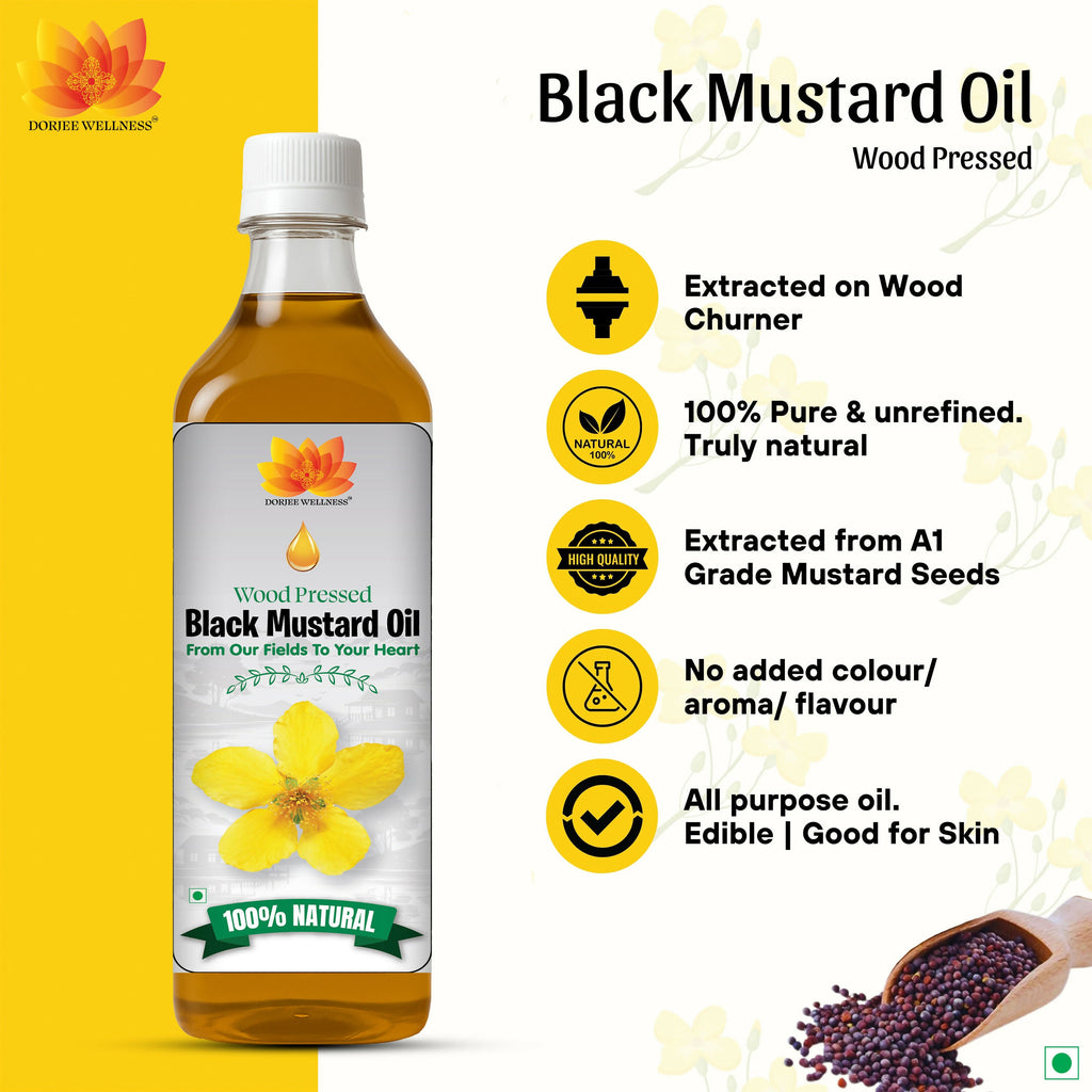 Dorjee Wellness Wood Pressed Black Mustard Oil - Distacart