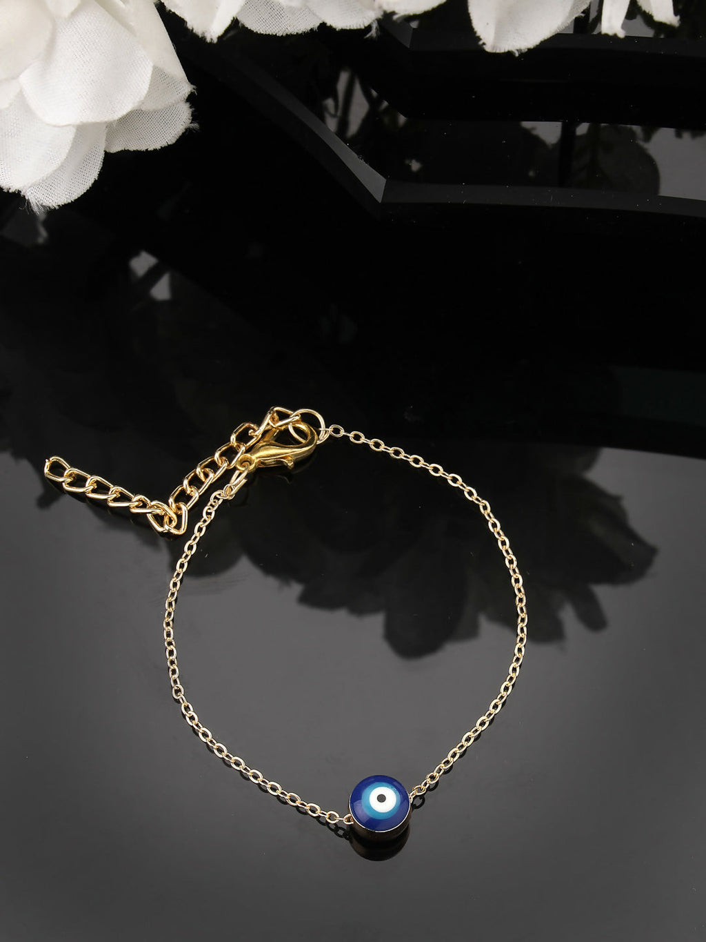 NVR Women Gold-Toned Evil Eye Rakhi With Roli Chawal - Distacart