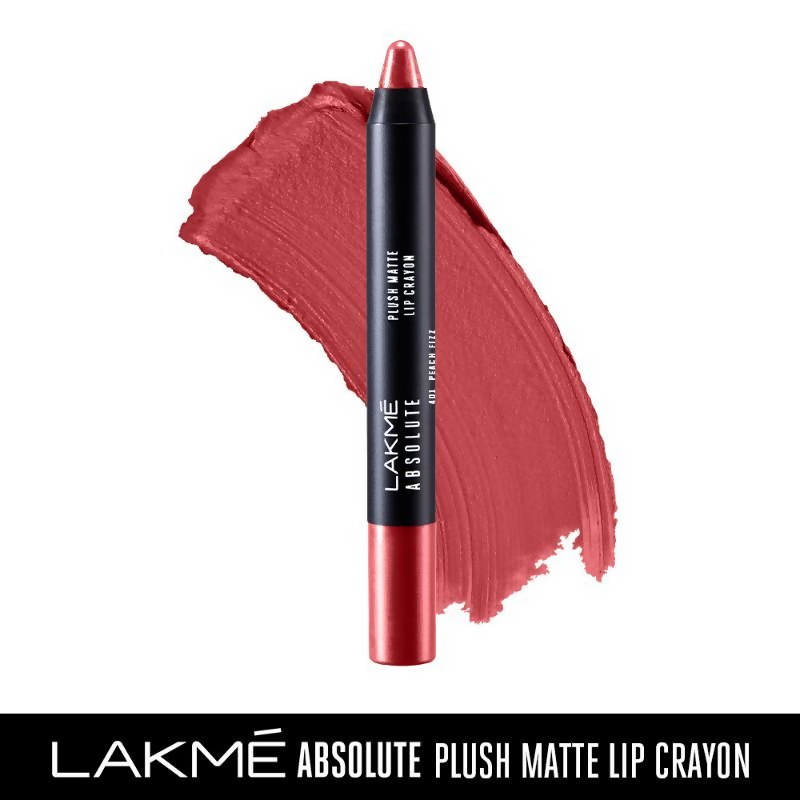 Lakme Absolute Plush Matte Lip Crayon - 401 Peach Fizz