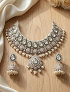Jewel City Kundan & Pearl Gold-Plated Choker Necklace with Jhumka Earrings and Maang Tikka for Women - Distacart