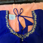 Kia Fashions Royal Blue Hand Embroidered Embroidered Readymade Blouse - Distacart