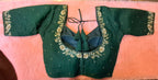 Kia Fashions Bottle Green Hand Embroidered Embroidered Readymade Blouse - Distacart