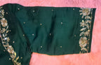 Kia Fashions Bottle Green Hand Embroidered Embroidered Readymade Blouse - Distacart
