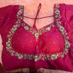 Kia Fashions Hot Pink Hand Embroidered Embroidered Readymade Blouse - Distacart