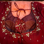Kia Fashions Maroon Cotton Silk Hand Embroidered Readymade Blouse - Distacart