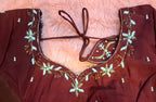 Kia Fashions Maroon Cotton Silk Hand Embroidered Readymade Blouse - Distacart