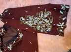 Kia Fashions Maroon Cotton Silk Hand Embroidered Readymade Blouse - Distacart