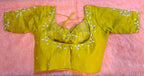 Kia Fashions Mustard Yellow Cotton Silk Hand Embroidered Readymade Blouse - Distacart