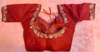 Kia Fashions Red Hand Embroidered Embroidered Readymade Blouse - Distacart