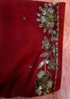 Kia Fashions Red Hand Embroidered Embroidered Readymade Blouse - Distacart