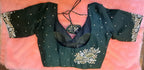 Kia Fashions Bottle Green Hand Embroidered Embroidered Readymade Blouse - Distacart