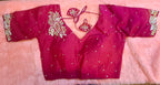 Kia Fashions Hot Pink Hand Embroidered Embroidered Readymade Blouse - Distacart