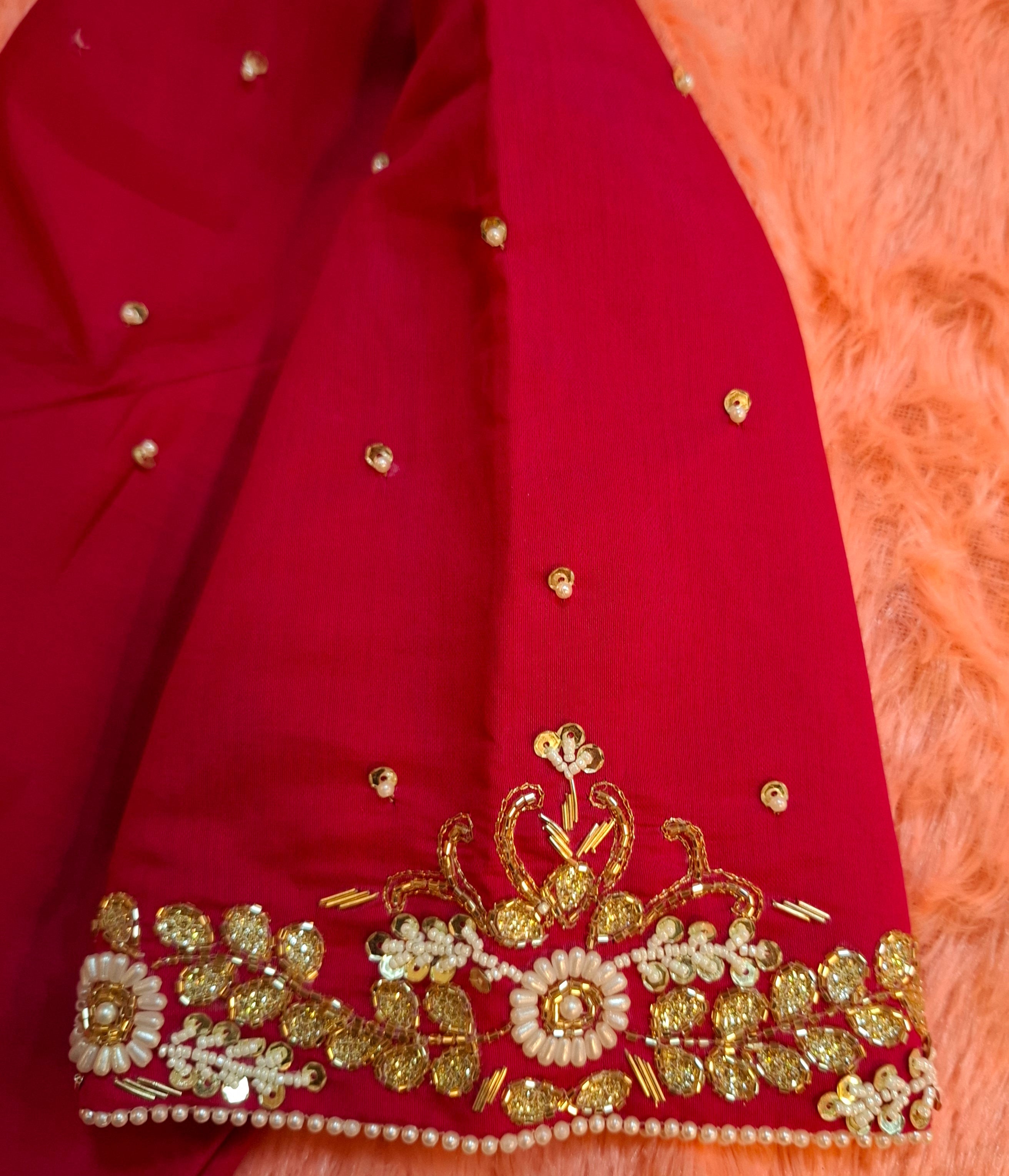 Kia Fashions Hot Pink Hand Embroidered Embroidered Readymade Blouse - Distacart