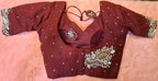 Kia Fashions Maroon Hand Embroidered Embroidered Readymade Blouse - Distacart