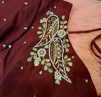 Kia Fashions Maroon Hand Embroidered Embroidered Readymade Blouse - Distacart