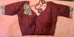 Kia Fashions Maroon Hand Embroidered Embroidered Readymade Blouse - Distacart
