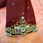 Kia Fashions Maroon Hand Embroidered Embroidered Readymade Blouse - Distacart