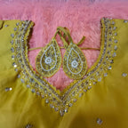 Kia Fashions Mustard Yellow Cotton Silk Hand Embroidered Readymade Blouse - Distacart