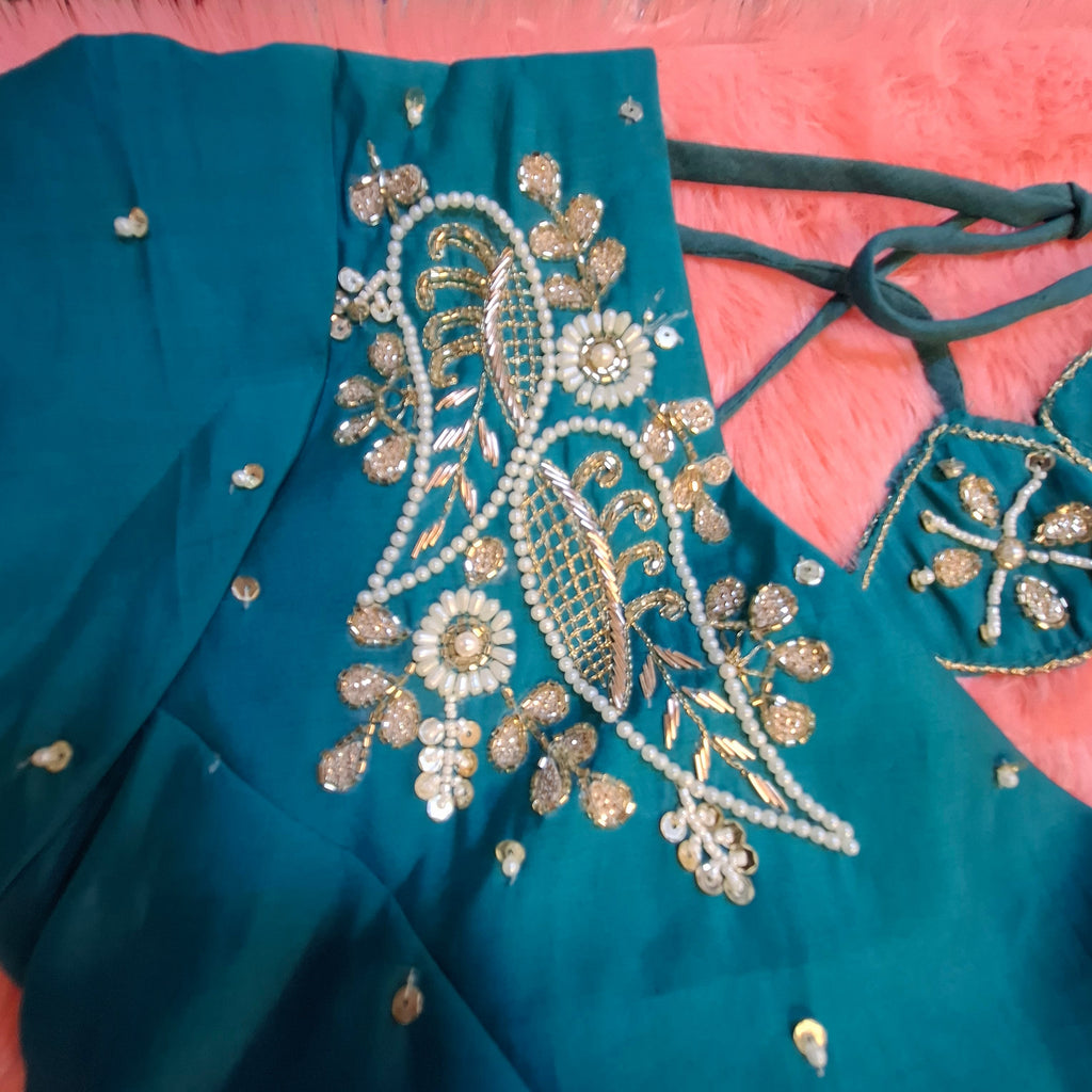 Kia Fashions Peacock Hand Embroidery Embroidered Readymade Blouse - Distacart
