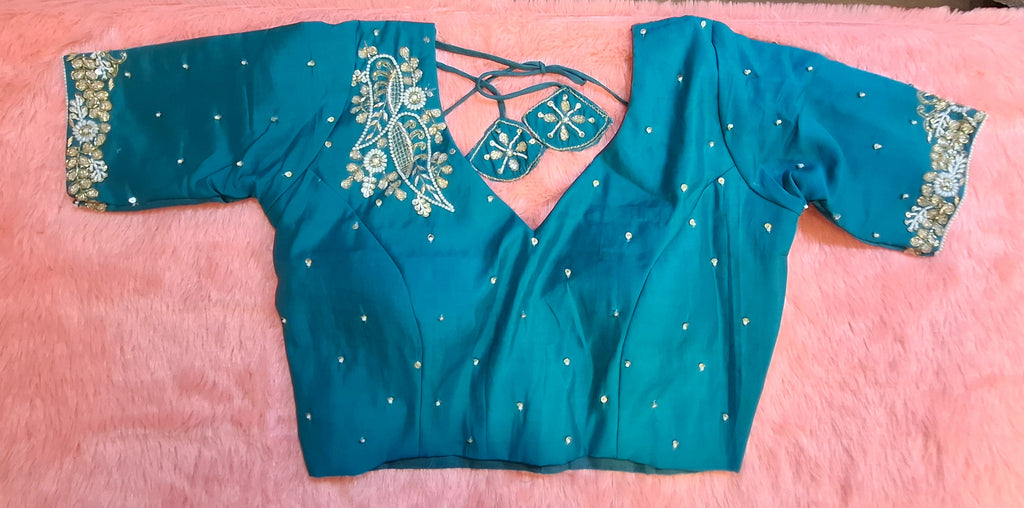 Kia Fashions Peacock Hand Embroidery Embroidered Readymade Blouse - Distacart