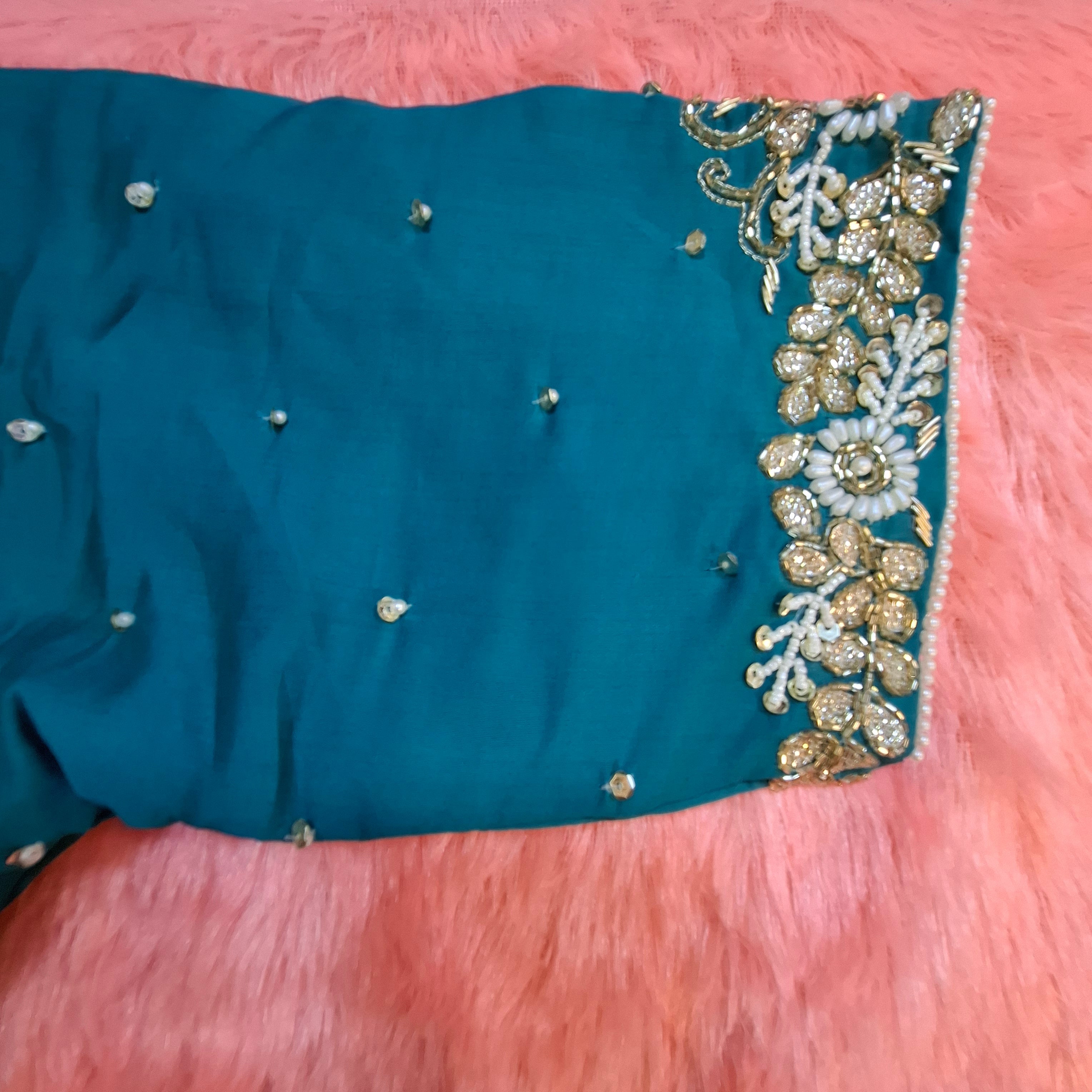 Kia Fashions Peacock Hand Embroidery Embroidered Readymade Blouse - Distacart