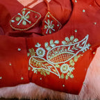 Kia Fashions Red Hand Embroidered Embroidered Readymade Blouse - Distacart