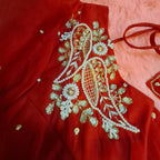 Kia Fashions Red Hand Embroidered Embroidered Readymade Blouse - Distacart