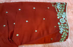 Kia Fashions Red Hand Embroidered Embroidered Readymade Blouse - Distacart