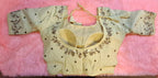 Kia Fashions Beige Cotton Silk Hand Embroidered Readymade Blouse - Distacart
