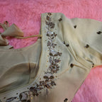 Kia Fashions Beige Cotton Silk Hand Embroidered Readymade Blouse - Distacart