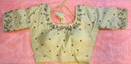Kia Fashions Beige Cotton Silk Hand Embroidered Readymade Blouse - Distacart