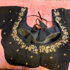 Kia Fashions Black Cotton Silk Hand Embroidered Readymade Blouse