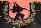 Kia Fashions Black Cotton Silk Hand Embroidered Readymade Blouse