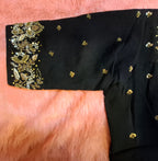 Kia Fashions Black Cotton Silk Hand Embroidered Readymade Blouse