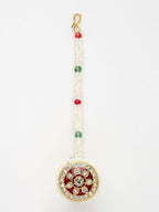 NVR Women's Gold-Polished CZ Stone-Studded Borla Maang Tikka - Distacart