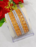 Gold-Plated Alloy Designer Yellow Combo Of Ad Bangles - The Pari - Distacart