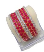 Gold-Plated Alloy Designer Ruby Combo Of Ad Bangles - The Pari - Distacart